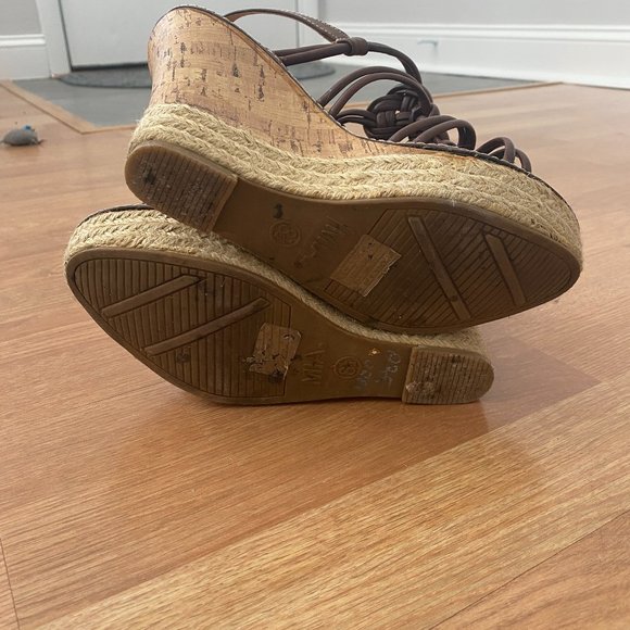 MIA Platform Wedge Sandals Brown Size 8.5 - Picture 4 of 4